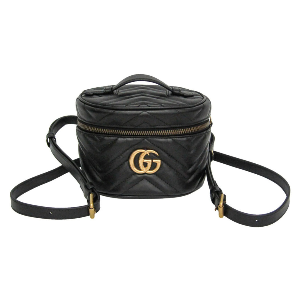 Gucci GG Marmont Quilting 598594 Women's Leather Backpack Black